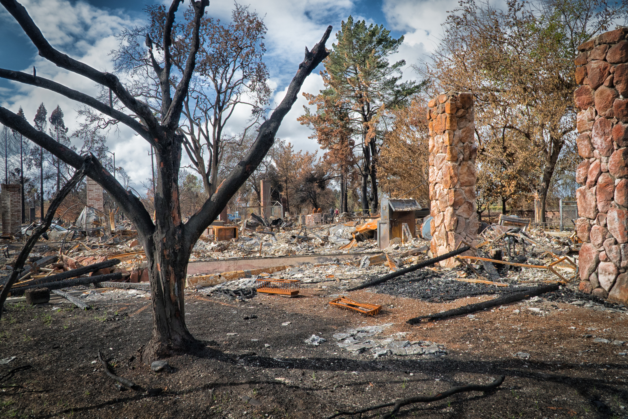 Santa Rosa, California homes burned in fire October 2017. Coffey Park.