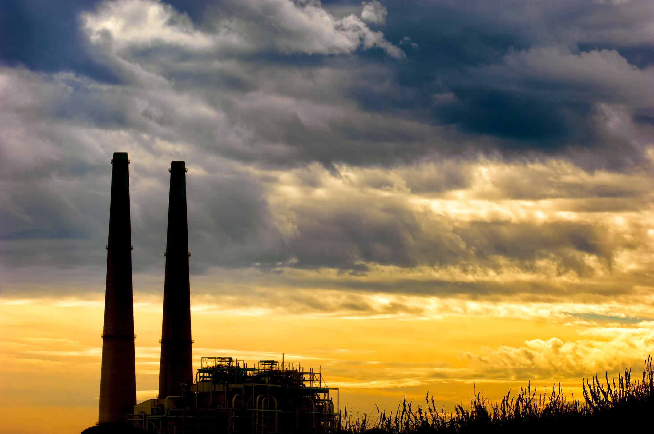 moss landing power plant during sunrise