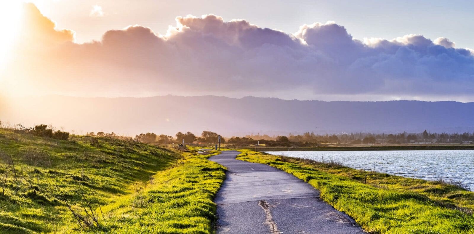 paved bike trail in mountain view, CA